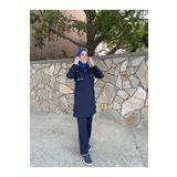 haceryılmaz LACİVERT soft likralı Tesettür doktor ve hemşire üniforması ı scrubs