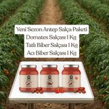 Hacı Kamil Antep Salça Paketi(Domates-Biber-Acıbiber 1 Kg) - 3 kg