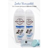 Hacı Şakir 2x500 ml Hindistan Cevizi 2si 1 Arada Şampuan ve Mavi Şampuan Fırçası