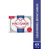 Hacı Şakir 4X150 gr Doğal Saf Geleneksel Beyaz Sabun Aileler İçin Güvenilir Temizlik - 411