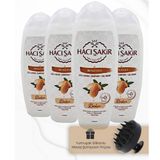 Hacı Şakir 4x500 ml Badem İkisi Bir Arada Şampuan ve Siyah Şampuan Fırçası