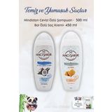 Hacı Şakir Hindistan Cevizi Şampuan 500 ml, Ballı Saç Kremi 450 ml ve ROSIE