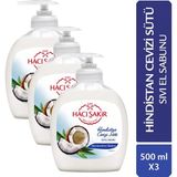 Hacı Şakir Hindistan Cevizi Sütü Sıvı El Sabunu 500ML (3 Adet) - 500 ml
