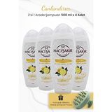 Hacı Şakir Limon 2 si 1 Arada Şampuan 500 ml x 4 Adet ve Şampuan