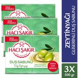 Hacı Şakir Zeytinyağı Gliserinli Duş Sabunu 4x125 gr 3 Adet Nemlendirici Etki
