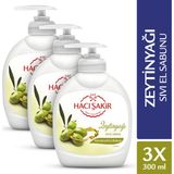 Hacı Şakir Zeytinyağı Sıvı El Sabunu Nemlendirici Etki 3 x 300 ml Sağlıklı Cilt İçin