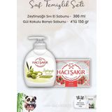 Hacı Şakir Zeytinyağlı Sıvı Sabun 300 Ml, Gül Kokulu Banyo Sabunu 4 X 150 Gr Ve Rosıe