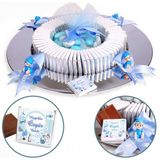Hacı Şerif Erkek Bebek Tepsi Çikolatası 70 Madlen Çikolata + Draje + Dekor
