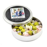 Hacı Şerif Fotoğraflı Isimli Öğretmenler Günü Hediyesi Çifte Kavrulmuş Lokum (Metal Yuvarlak Kutu) 300G - 300 gr