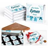 Hacı Şerif Isimli Erkek Bebek 48 Adet Madlen Çikolata Metal Kutu