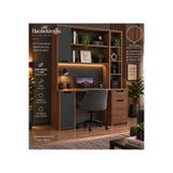hacıbekiroğlu Frank Walnut Kitaplıklı Çalışma Masası – Dolaplı, Raflı Bilgisayar ve Ders Masası – %100 MDF