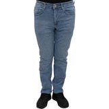 Hacker Fistan Store Erkek Buz Mavisi Yüksek Bel Normal Kesim Boru Paça Büyük Beden Jean Pantolon - 38