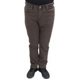 Hacker Fistan Store Erkek Kahverengi Yüksek Bel Rahat Kesim Boru Paça Büyük Beden Jean Pantolon - 42