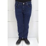 Hacker Fistan Store Erkek Koyu Mavi Yüksek Bel Rahat Kesim Boru Paça Büyük Beden Jean Pantolon - 32