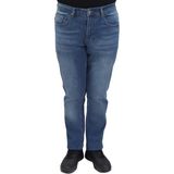 Hacker Fistan Store Erkek Mavi Yüksek Bel Rahat Kesim Boru Paça Büyük Beden Jean Pantolon - 36