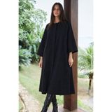 hacker Kadın Trend Relax Fit Şık Siyah Oversize Kaşe Kaban Panço