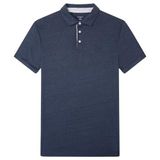 Hackett London Erkek Linen JSY Soft Trim Polo Tişört, Mavi (Navy), L