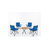 HACRAFT H-A Bahçe Mobilyaları Katlanabilir çantalı kamp,piknik,plaj,bahçe,balkon sandalyesi + Ahşap Katlanır Masa 4+1