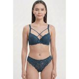 Hadiora Indigo Mavi Çapraz Şeritli Dantelli Destekli Sütyen Takımı - 85B