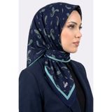 hadiora Kadın Lacivert MaviŞal Desenli Mio Caz Eşarp