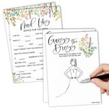 Hadley Designs Konuklar için 20 Çiçekli Gelin Duş Oyunları - Komik Gelin Duş Oyunları 20 Misafir, Çiftler Düğün Duş Oyunları, Elbise Gelin Duş Oyun Seti, Gelin Duş Mad Libs için Tavsiye Kartları