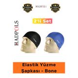 HadPols #YüzücüBonesi 2'li Set Su Geçirmez Silikon Profesyonel Havuz Deniz Bonesi Kaymaz Esnek Yüzme Şapkası