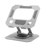 Hadron 360° Döner Metal Masaüstü Tablet ve Telefon Standı - Katlanabilir, Yükseklik ve Açı Ayarlı iPad, iPhone, Samsung ile Uyumlu Sabit Tutucu, Gümüş
