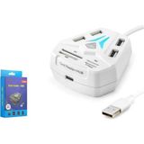 Hadron A068W USB Combo Hub Kart Okuyucu 8 Port Beyaz - Siyah