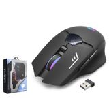 Hadron G400 1600dpi Gökkuşağı Ledli Ekranlı Bluetooth + 2.4GHz Type-C Şarjlı Kablosuz Oyuncu Mouse - Siyah