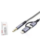 Hadron Gj027 Type-c Lightning 3.5 Mm Ses Kablosu Siyah Gri