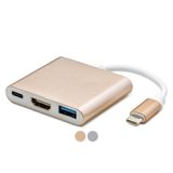 HADRON HD4687 ÇEVİRİCİ TYPE-C TO USB 3.0 + HDMI 3 PORT 4K MAC
