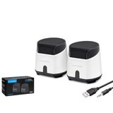 Hadron Hd6024b 1+1 Kanal 2X3w Çıkışlı 3.5Mm Aux Ses + Usb Güç Beslemeli Bilgisayar Hoparlörü - Beyaz