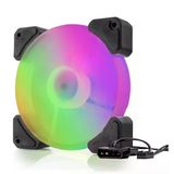 HADRON HDX-1518 Kasa Fanı RGB 12 cm - Siyah