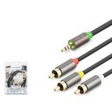 Hadron Hdx1064 3.5Mm To 3Rca Kablo 2Line Gold 1.5 Metre Siyah