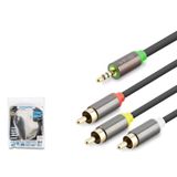 Hadron Hdx1065 3.5Mm To 3Rca Kablo 2Line Gold 3 Metre Siyah
