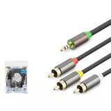 Hadron Hdx1066 3.5Mm To 3Rca Kablo 2Line Gold 5 Metre Siyah