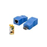HADRON HDX1274 HDMI Mini Extender Cat5e Cat6 Cat7 Cat8 30 m Mavi