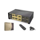 Hadron Hdx1376 2+2 Usb Port Hdmi Kvm Switch Dual Monitör 2+2 Hdmi Kablolu Siyah