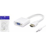 Hadron HDX2019 HDMI To VGA F Çevirici 1080P + Audio Beyaz Kompakt Tasarım ve Yüksek Performans