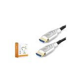 HADRON HDX2048 Fiber Optik HDMI 2.1 Kablo 8K 60 Hz OD 8.0 mm 15 m Siyah Gri