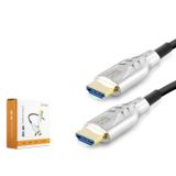 HADRON HDX2051 Fiber Optik HDMI 2.1 Kablo 8K UHD 60 Hz OD 8.0 mm 50 m - Siyah Gri