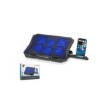 HADRON HDX4254 Thunder Serisi Laptop Soğutucu 6 Fanlı LED Telefon Standlı 13-15.6 İnç Siyah