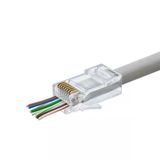 Hadron Hdx5030 100Lü Cat6 Konnektör Ez Rj45 Paket Şeffaf Yeni Nesil Delikli (Kdo)