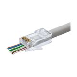 Hadron Hdx5030 100lü Cat6 Konnektör Ez Rj45 Paket Şeffaf Yeni Nesil Delikli