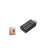 HADRON HDX5255 USB Harici Ses Kartı 7.1 Tuş Kontrollü Siyah