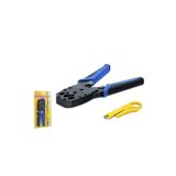 Hadron Hdx6504 Sıkma Pensesi RJ45/RJ11 ile Uyumlu, Mavi, Kablo Soyma ve Kesme Özellikli