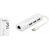 HADRON HDX7007 Type-C 3.1 Ethernet Çevirici 3x USB HUB