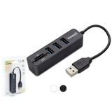 Hadron HDX7009 USB-A 2.0 3XUSB 2.0 HUB+SD/TF Kart Okuyuculu Siyah USB Çoklayıcı