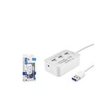 Hadron HDX7028 USB-A 3.1 3XUSB 3.0 HUB+MS/SD/M2/TF Kart Okuyuculu Beyaz USB Çoklayıcı Döştürücü