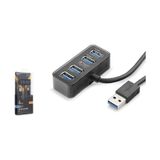 Hadron Hdx7055 İetop Usb Hub 5gbps 4x Usb-a 3.1 2in1 Usb-a-type-c Girişli 4 Port Çoklayıcı Siyah